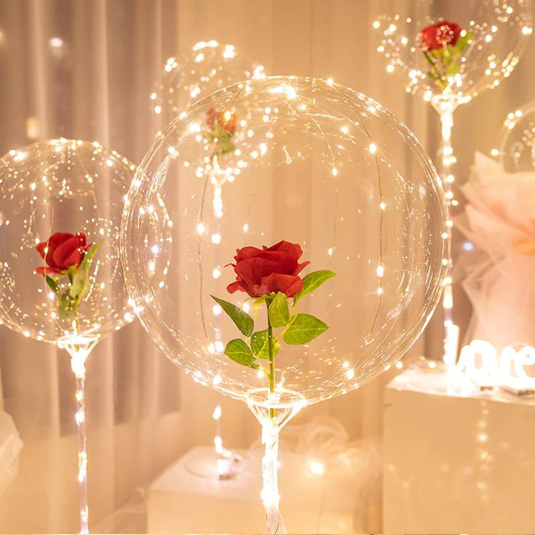 LED Lichtgevende Ballon Rozenboeket (Doe-het-zelf pakket)