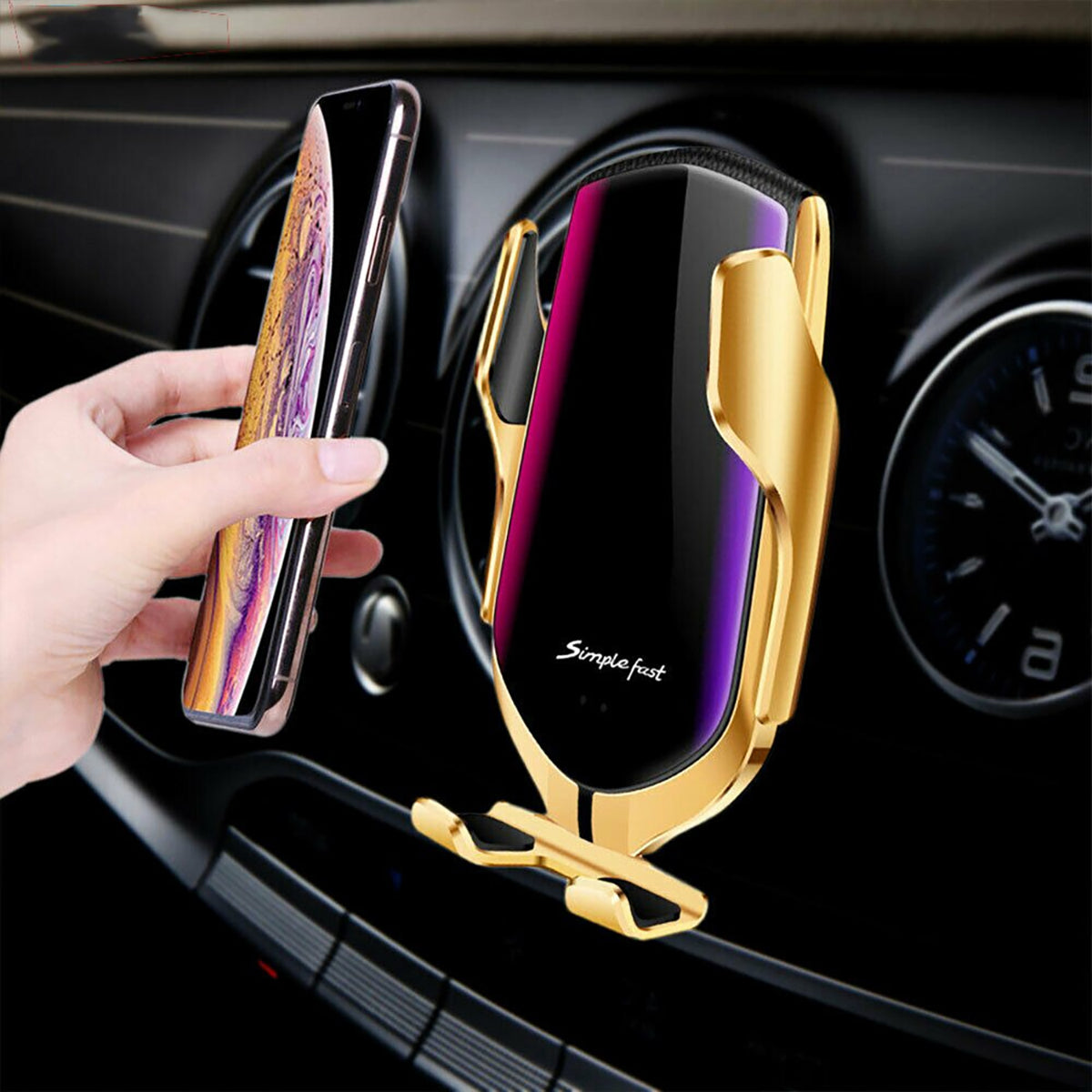 PREMIUM - Automatisch Klemmende Telefoonhouder | Draadloze Oplader