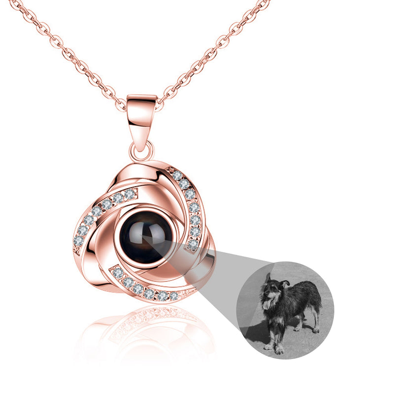 Gepersonaliseerde Rose Foto Projectie Ketting