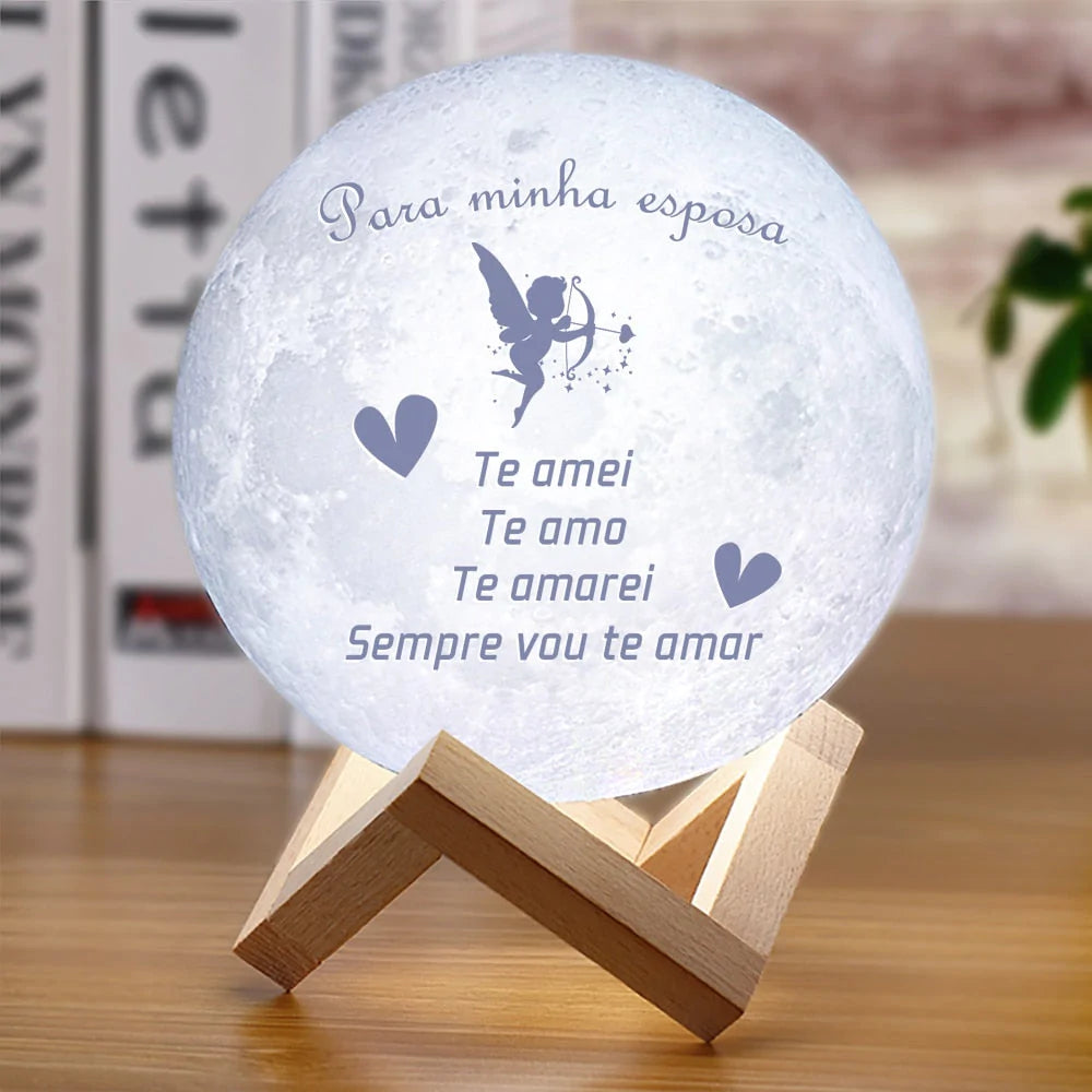 3D maanlamp met tekst