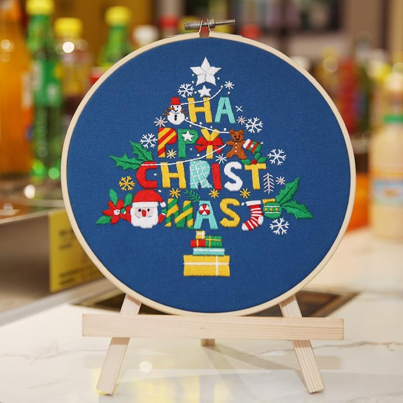 Vrolijk Kerstfeest Borduurwerk Set