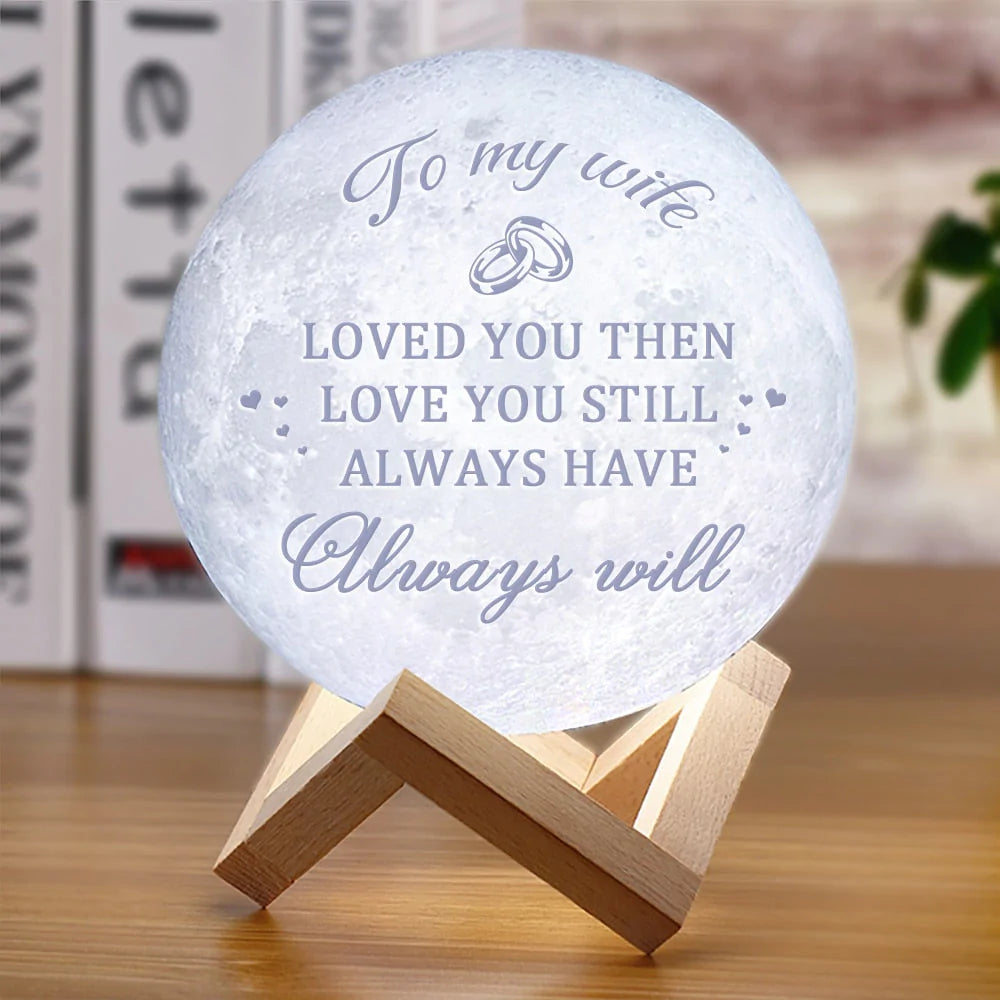 3D maanlamp met tekst