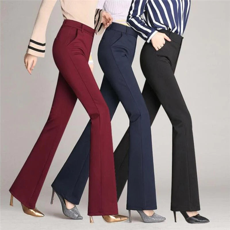 Slanke Uitlopende High Waist Broek - Laat je figuur stralen
