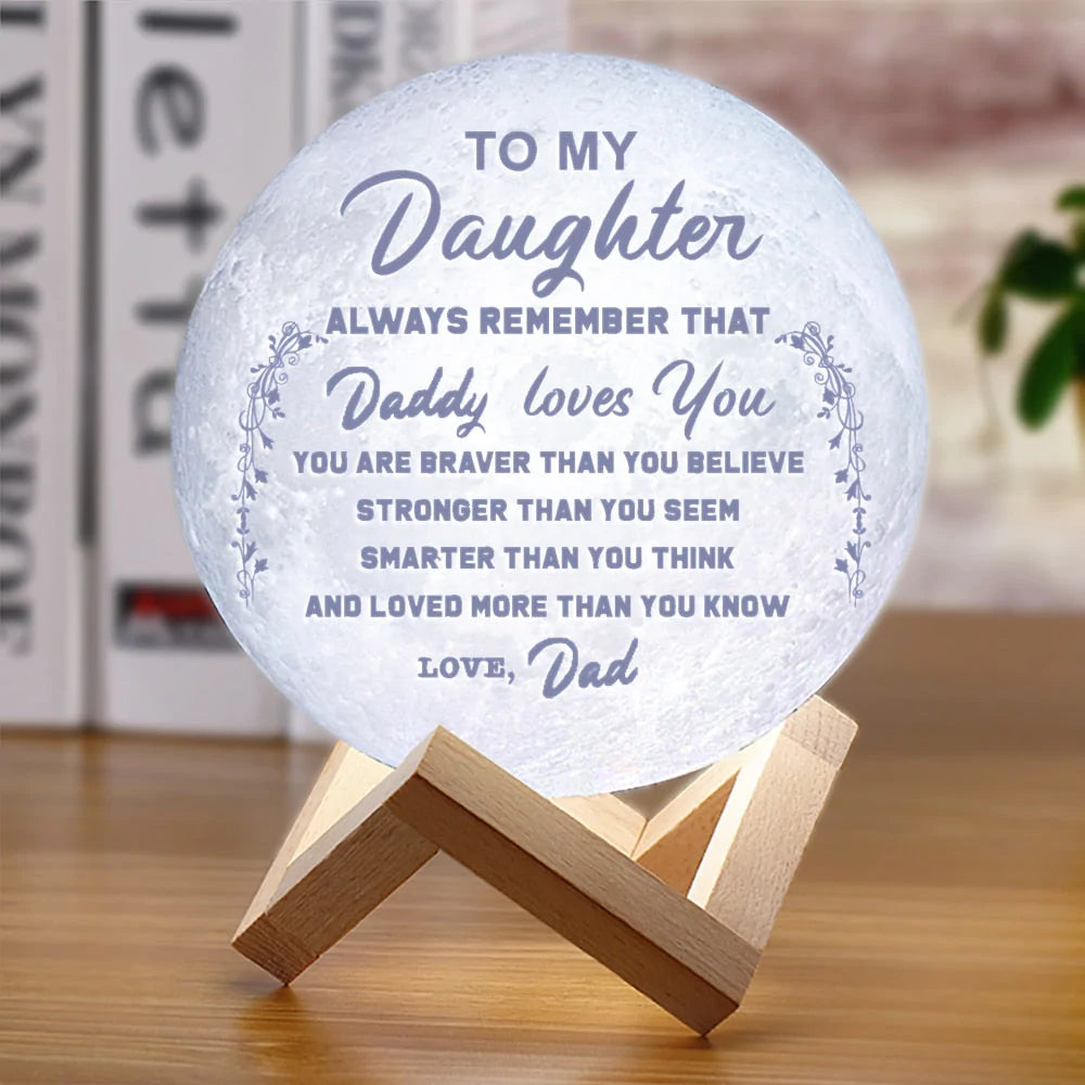 3D maanlamp met tekst