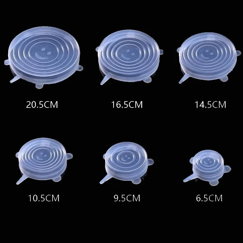 Silicone Stretch Deksels (6 stuks)