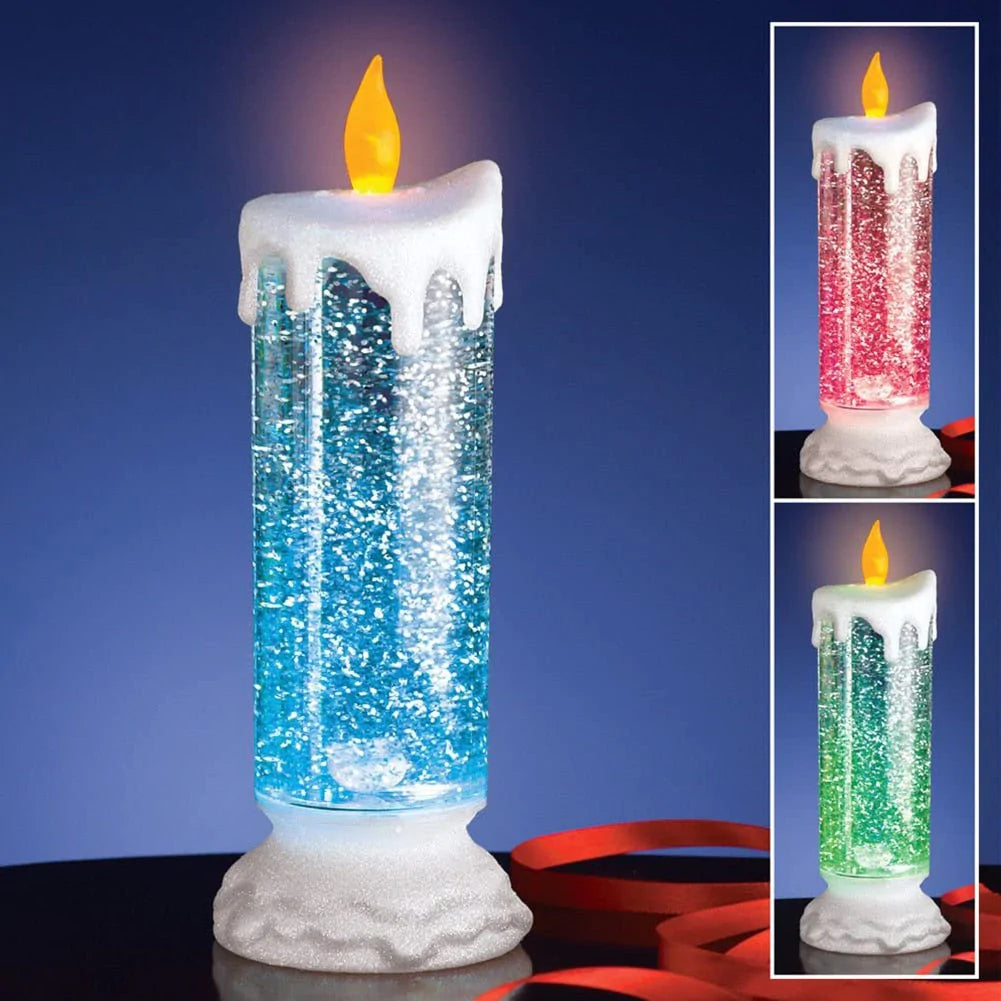 Kleur veranderende LED Water Kaars met Glitter