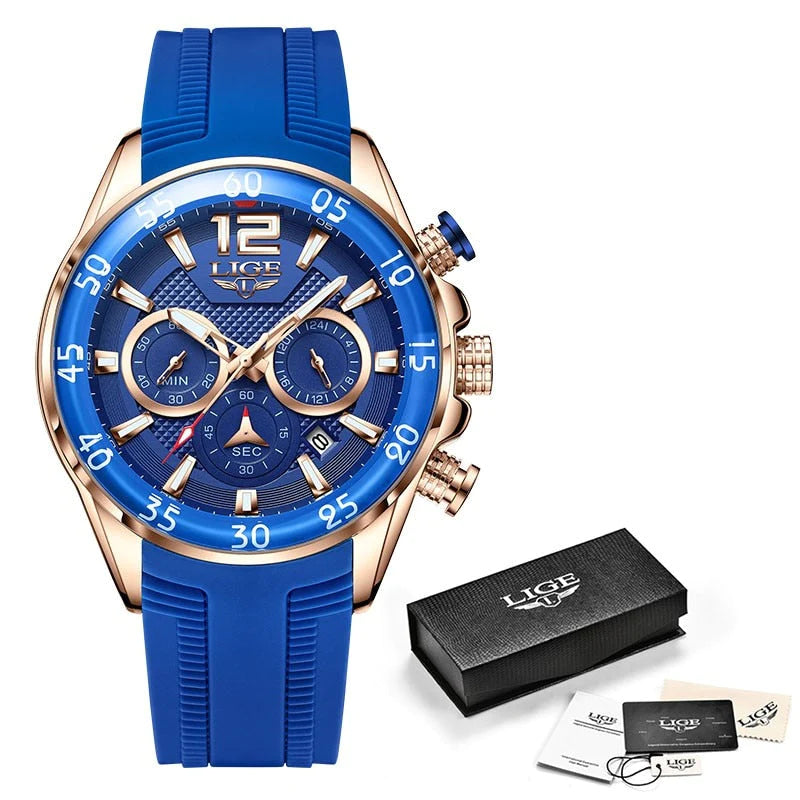 LIGE Luxe Chronograaf Sporthorloge