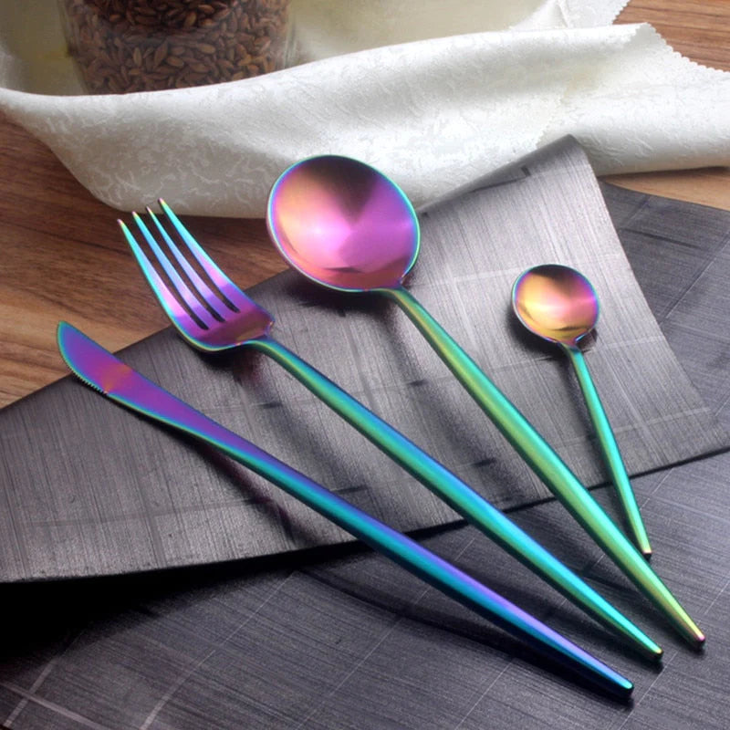 Regenboog Bestek Set (4 Stuks)