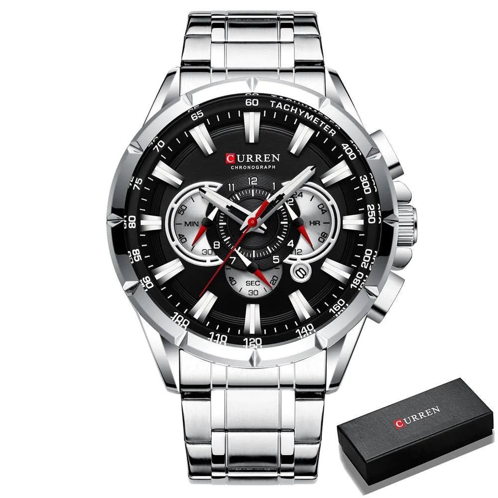 Curren 3 wijzerplaten Chronograaf Luxe Polshorloge