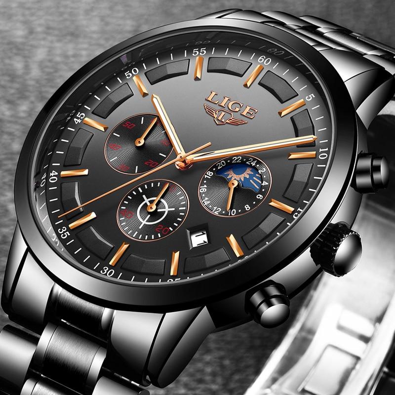 Military Black Steel Horloge - Elegant en stijlvol