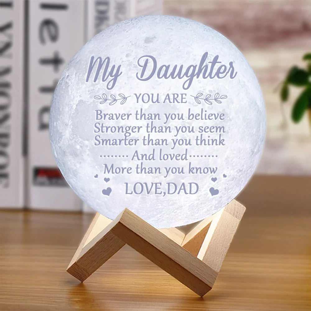 3D maanlamp met tekst