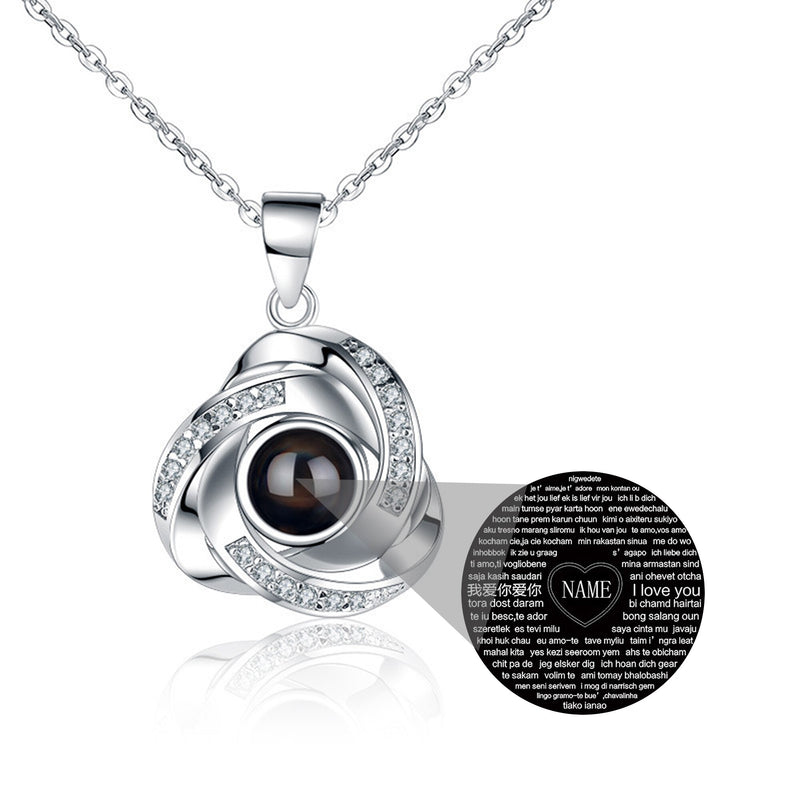 Gepersonaliseerde Rose Foto Projectie Ketting