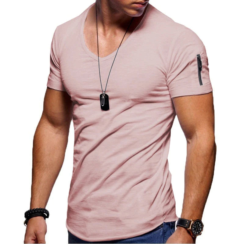 Mannen V-hals Muscle T-Shirts