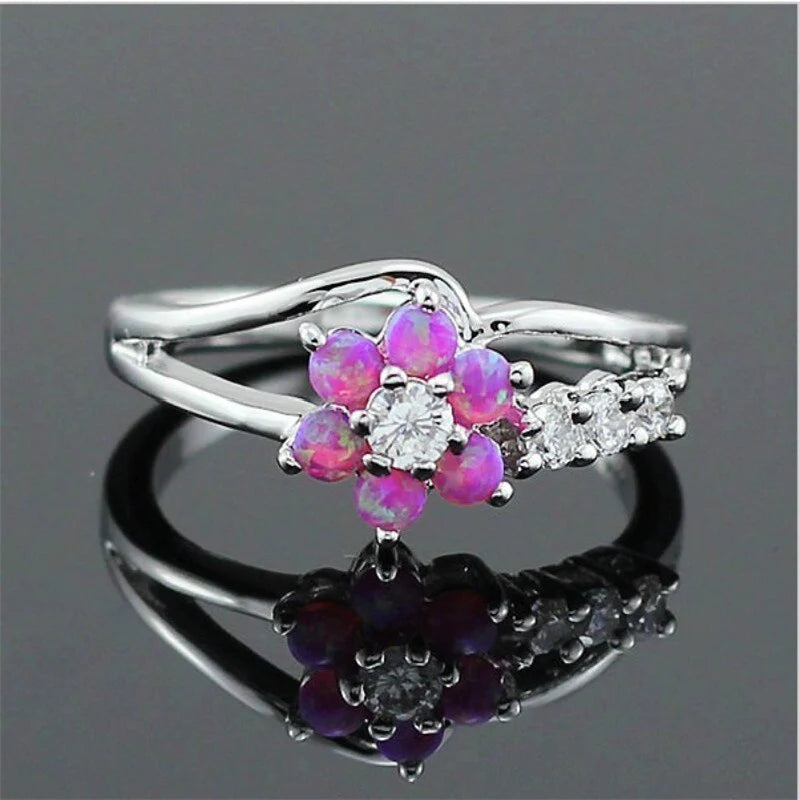 Bloem Opaal Kristal Ring
