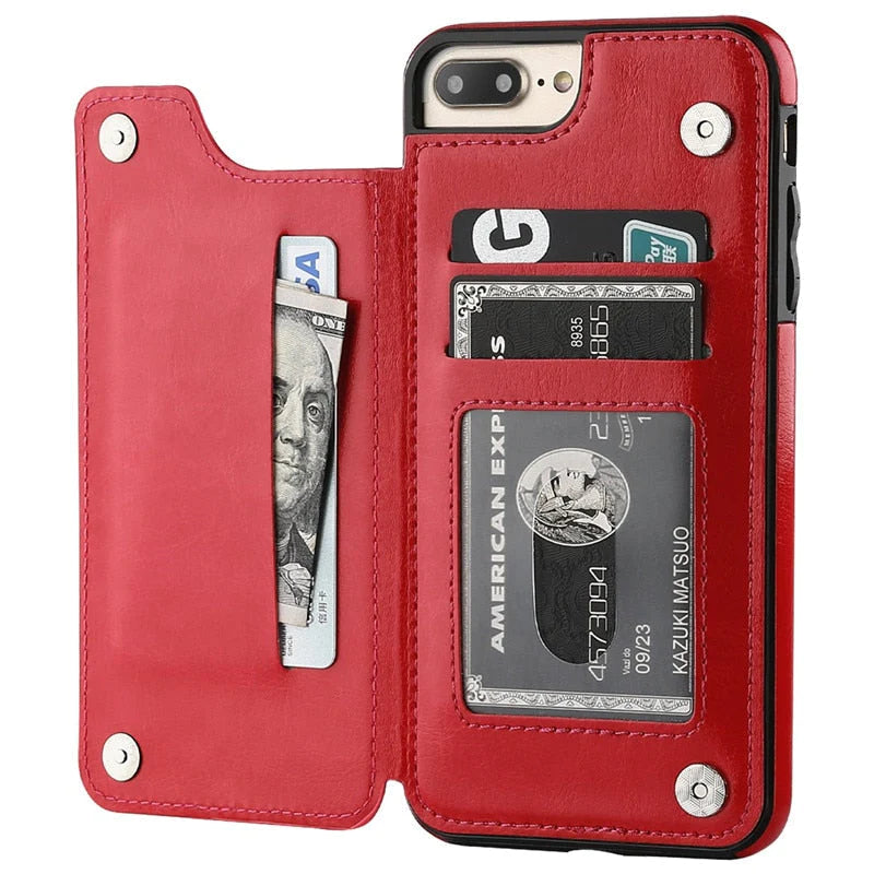 iPhone Leren Portemonnee Hoesje