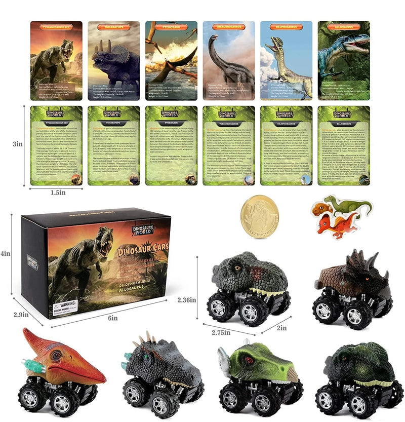Pull Back Dinosaurus Mini Auto (6st)