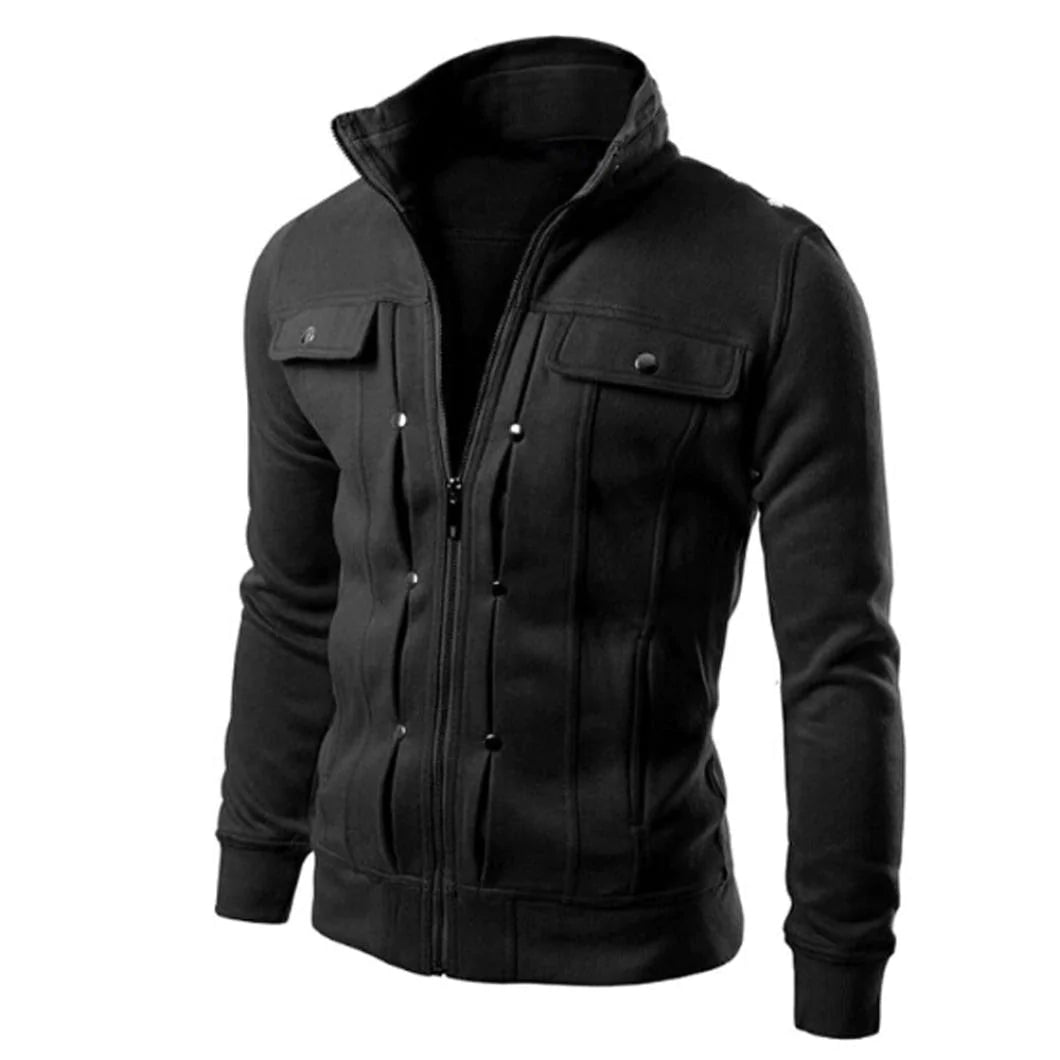 Mannen Zip Up Jasje | Stand Collar Jacket
