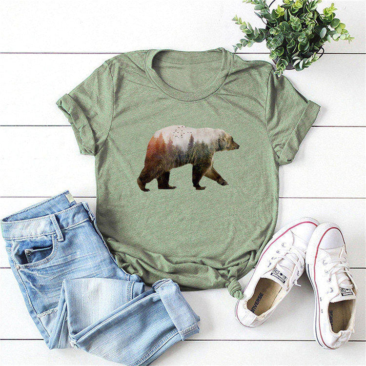 Vrouwen Katoenen Beer Tee