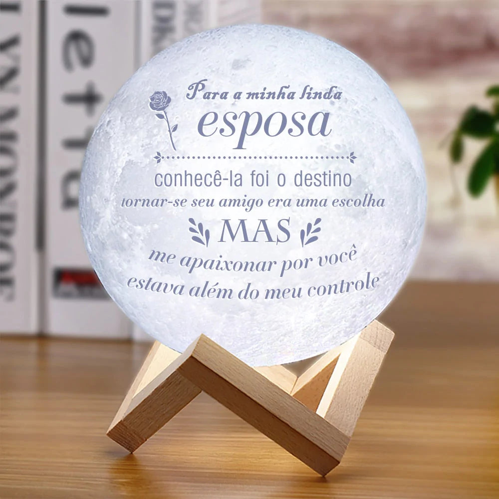 3D maanlamp met tekst