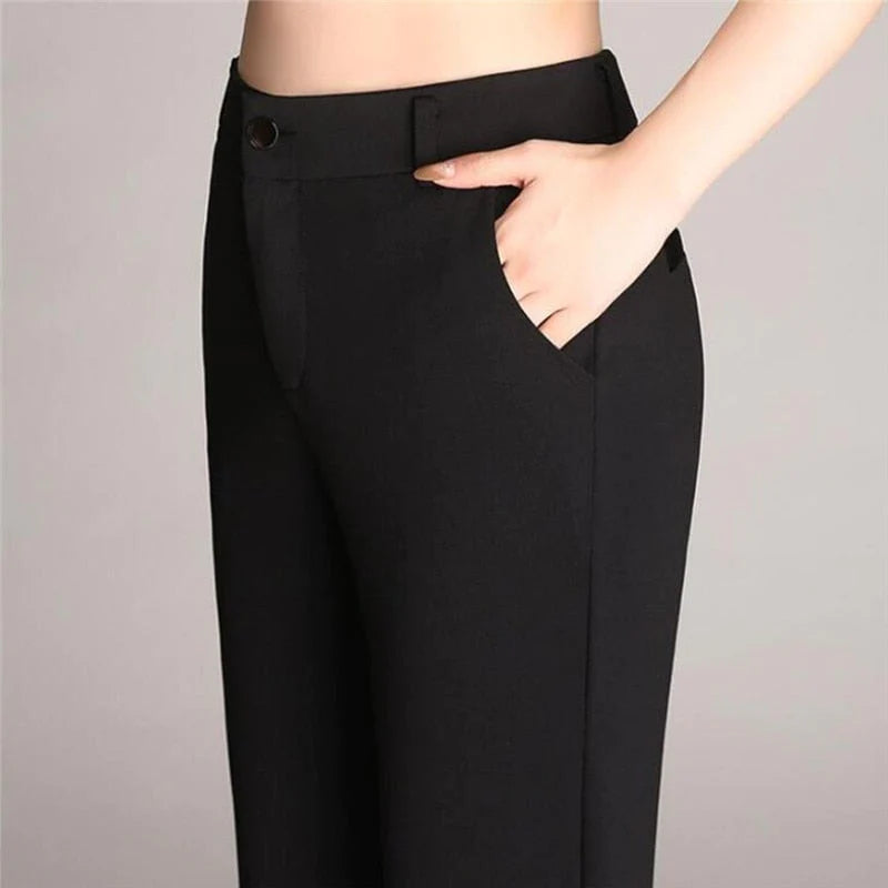 Slanke Uitlopende High Waist Broek - Laat je figuur stralen