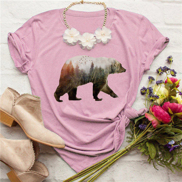 Vrouwen Katoenen Beer Tee