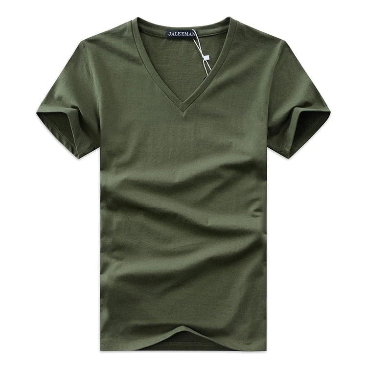 Heren Slim Fit V-hals T-shirt