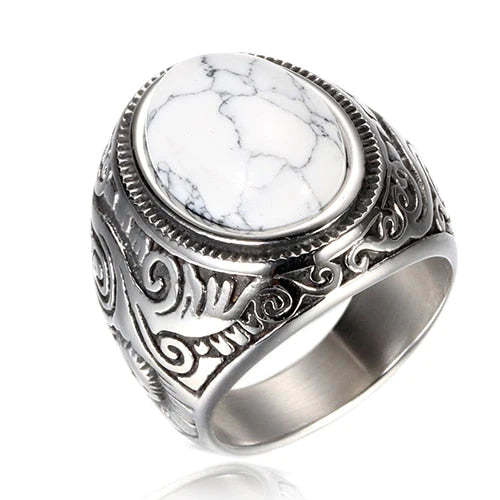 Mannen Vintage Turquoise Stone Ring