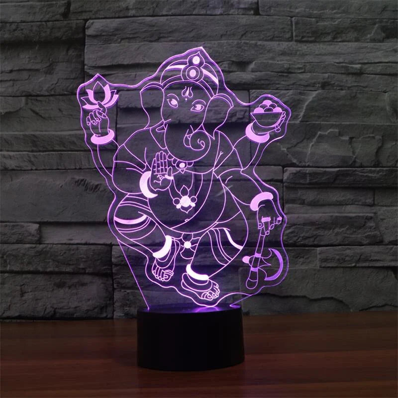 3D Ganesh RGB LED nachtlicht