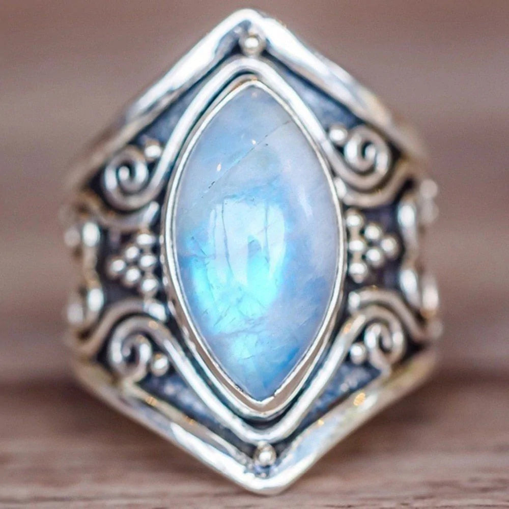 Boheemse stijl maansteen ring