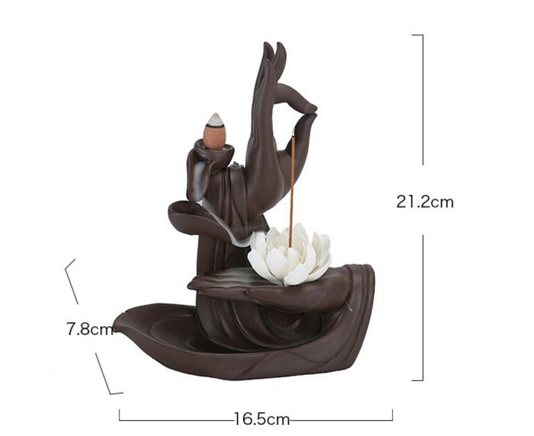 BuddhaFlow | Keramische Tathagata Lotus Wierookbrander