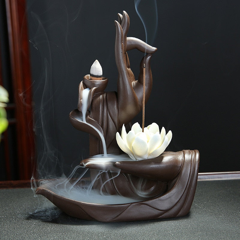 BuddhaFlow | Keramische Tathagata Lotus Wierookbrander