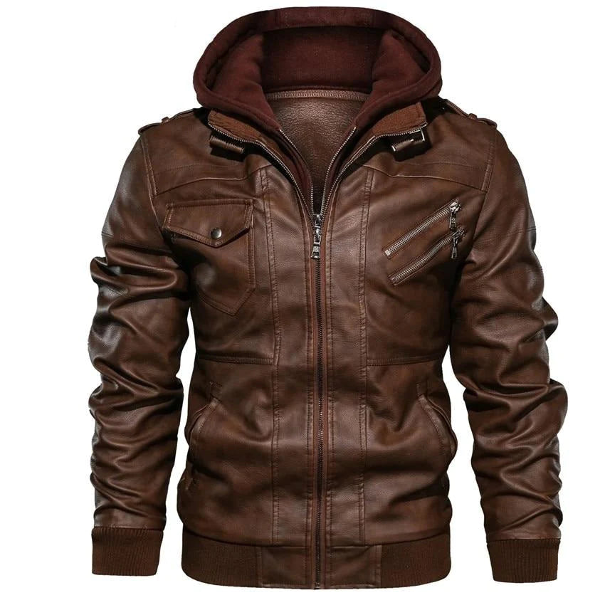 Heren Kunstleer Motorjas