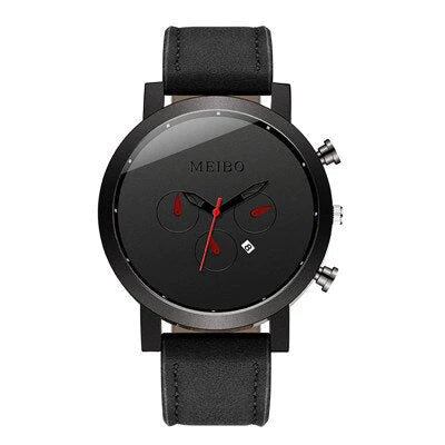 Lederen Sport Chrono Horloge
