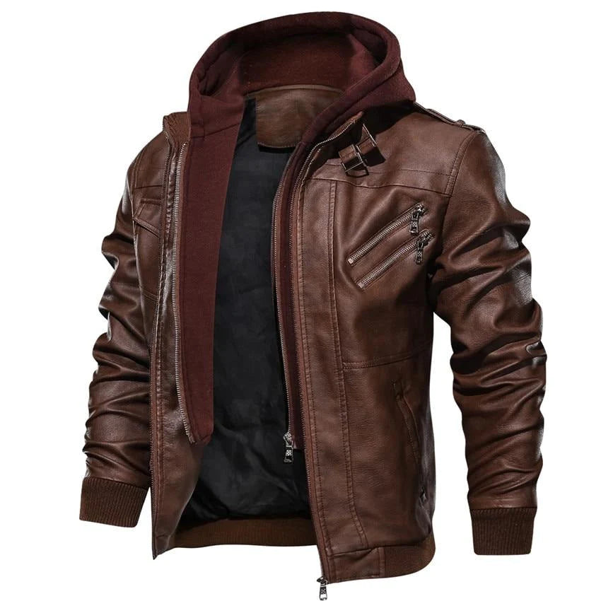 Heren Kunstleer Motorjas