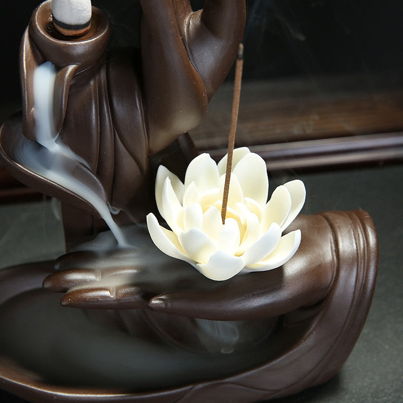 BuddhaFlow | Keramische Tathagata Lotus Wierookbrander