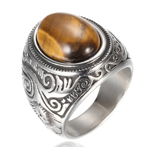 Mannen Vintage Turquoise Stone Ring