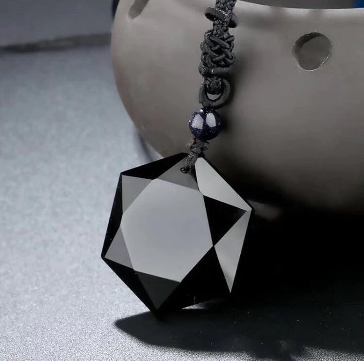 Obsidiaan Tibetaanse metafysische ketting