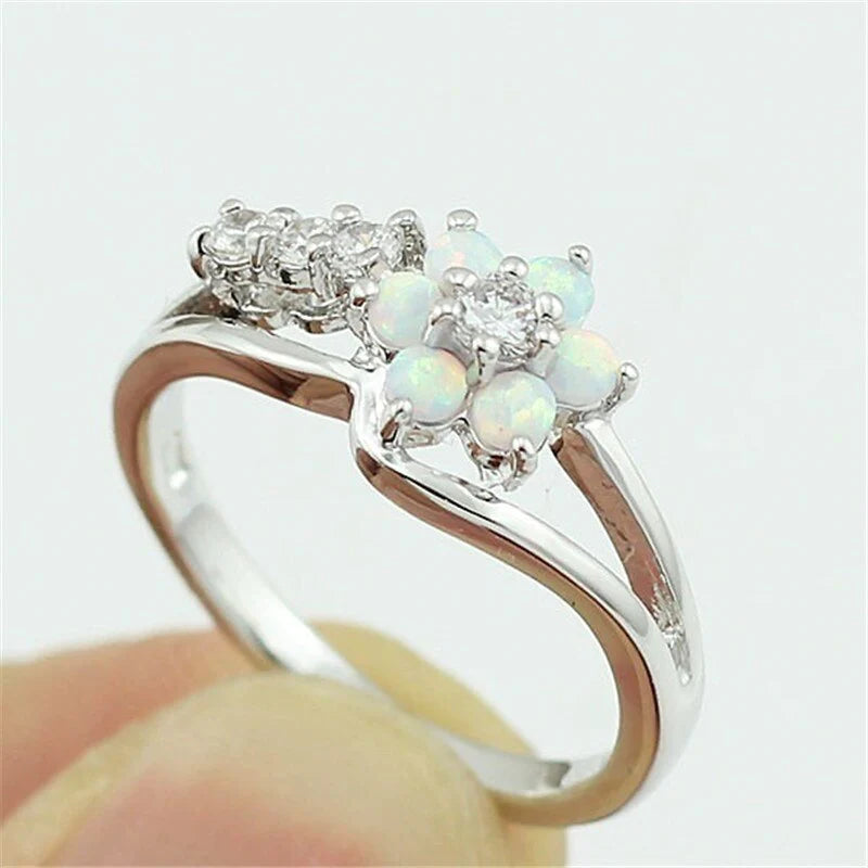 Bloem Opaal Kristal Ring