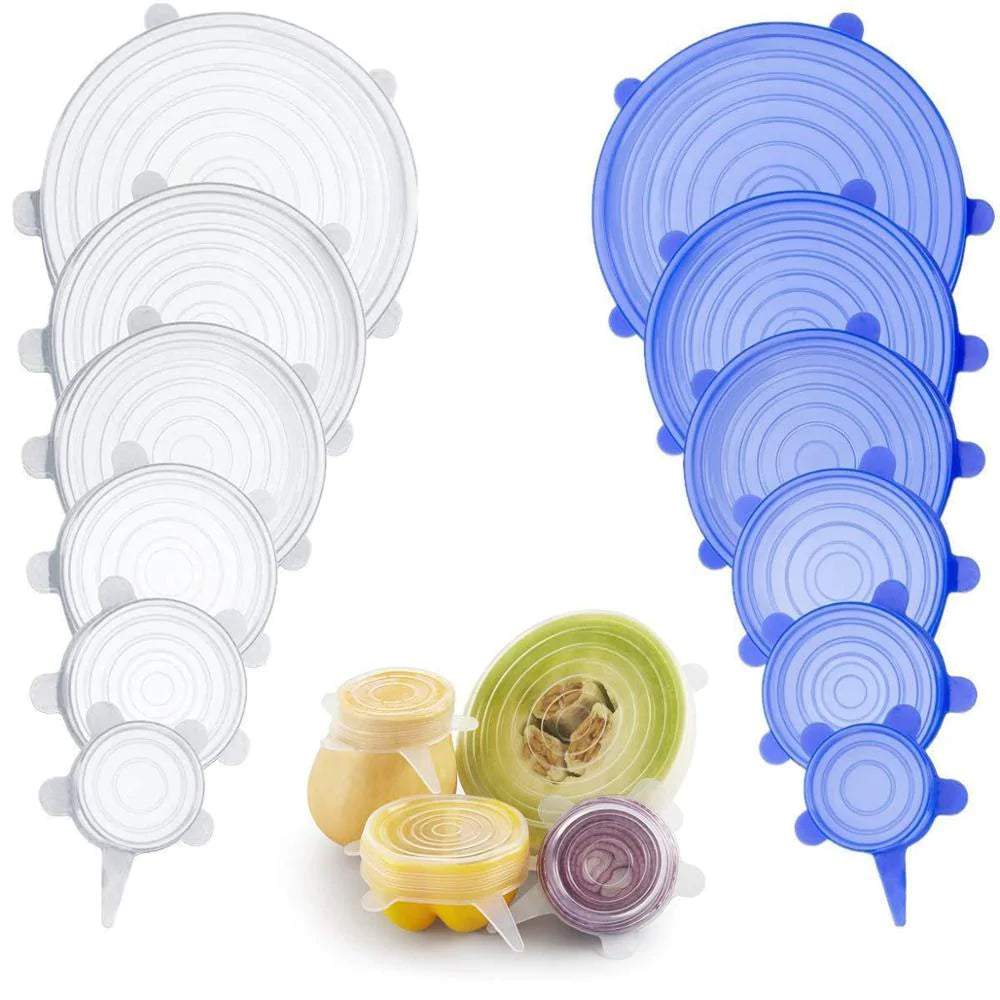 Silicone Stretch Deksels (6 stuks)