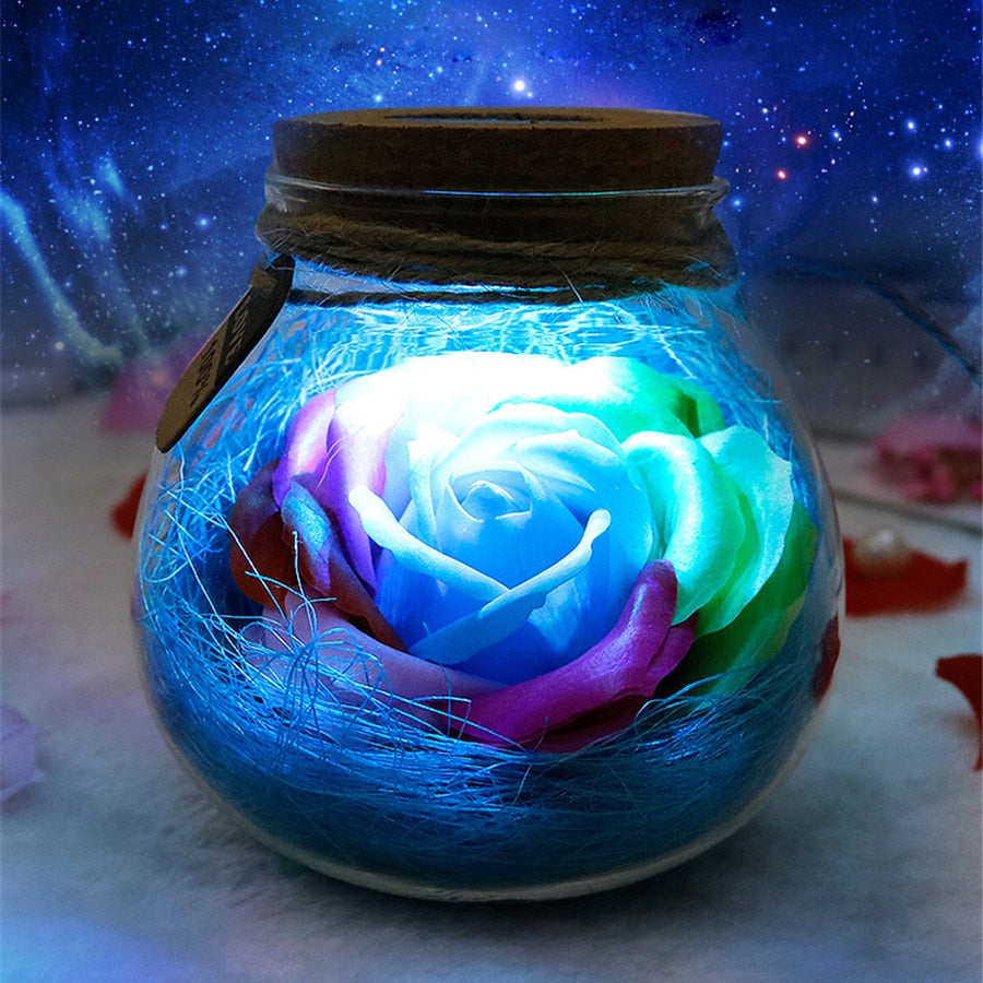 Bloom - LED Roos Fles Lamp