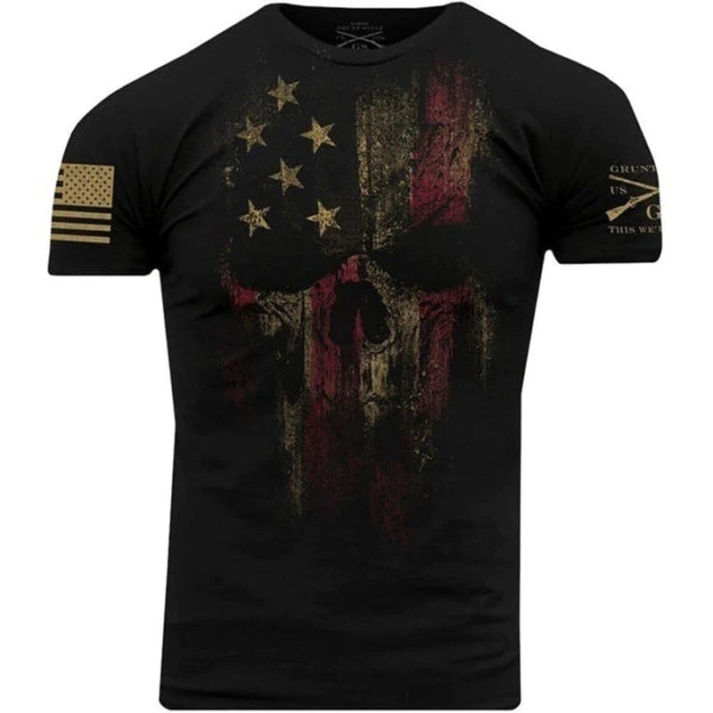 3D Amerikaanse Reaper Bedrukt T-shirt
