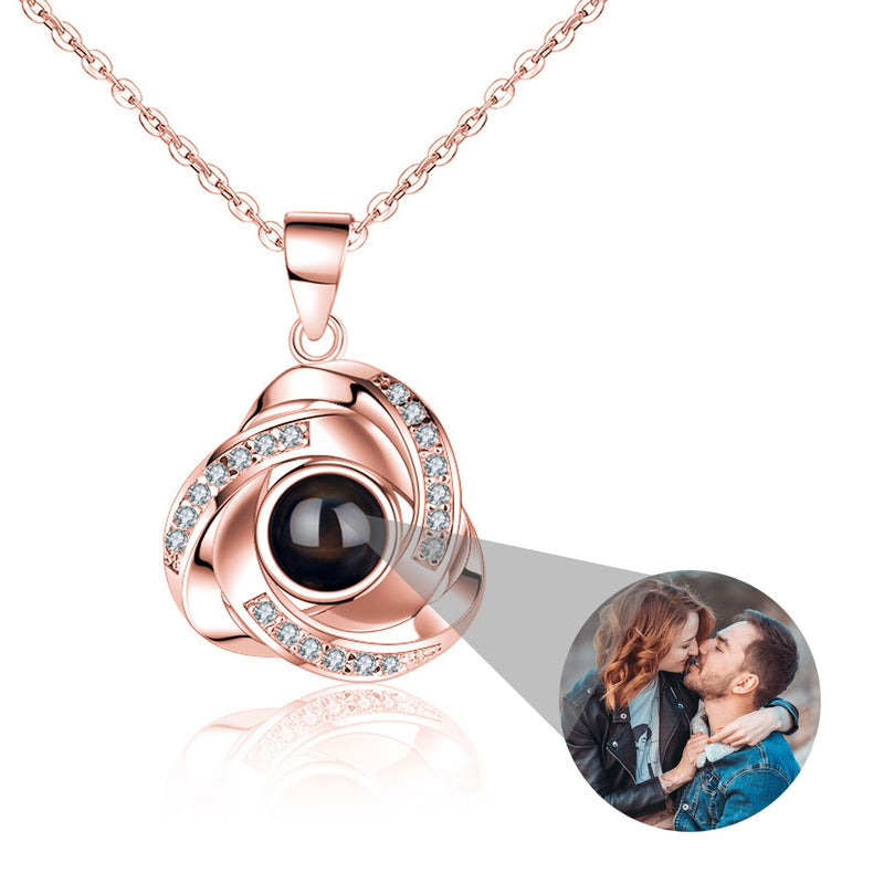 Gepersonaliseerde Rose Foto Projectie Ketting