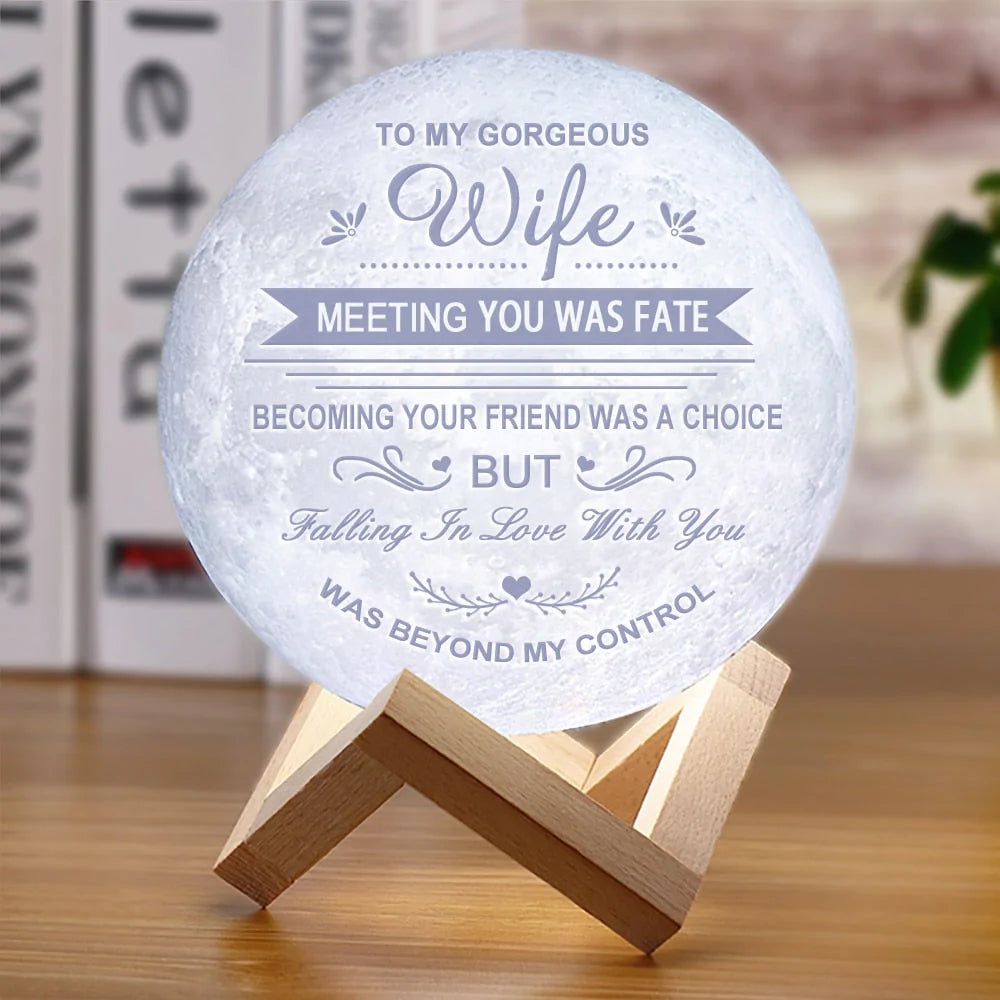 3D maanlamp met tekst