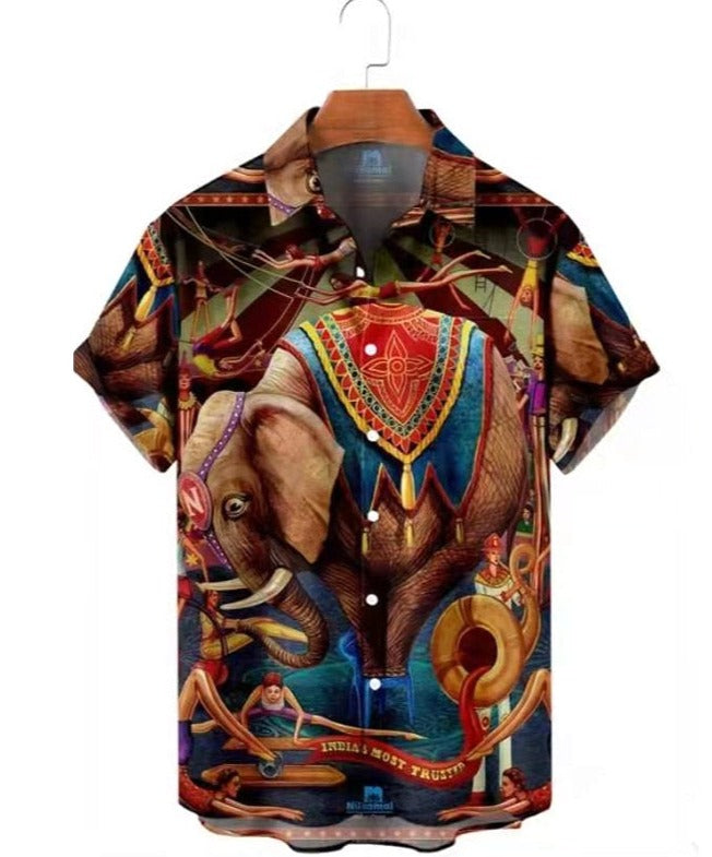 Vintage Olifantenprint Shirt