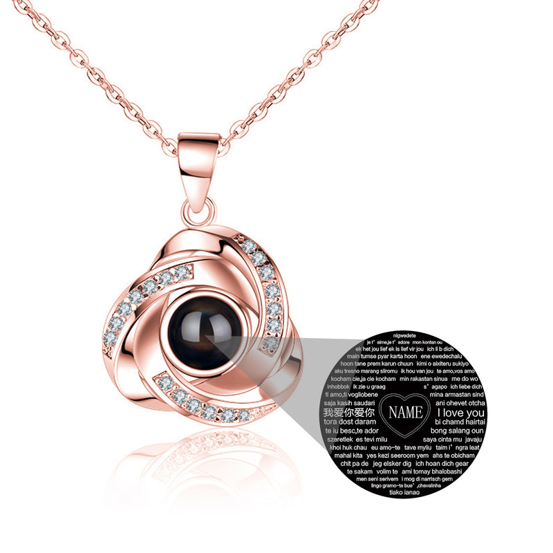 Gepersonaliseerde Rose Foto Projectie Ketting