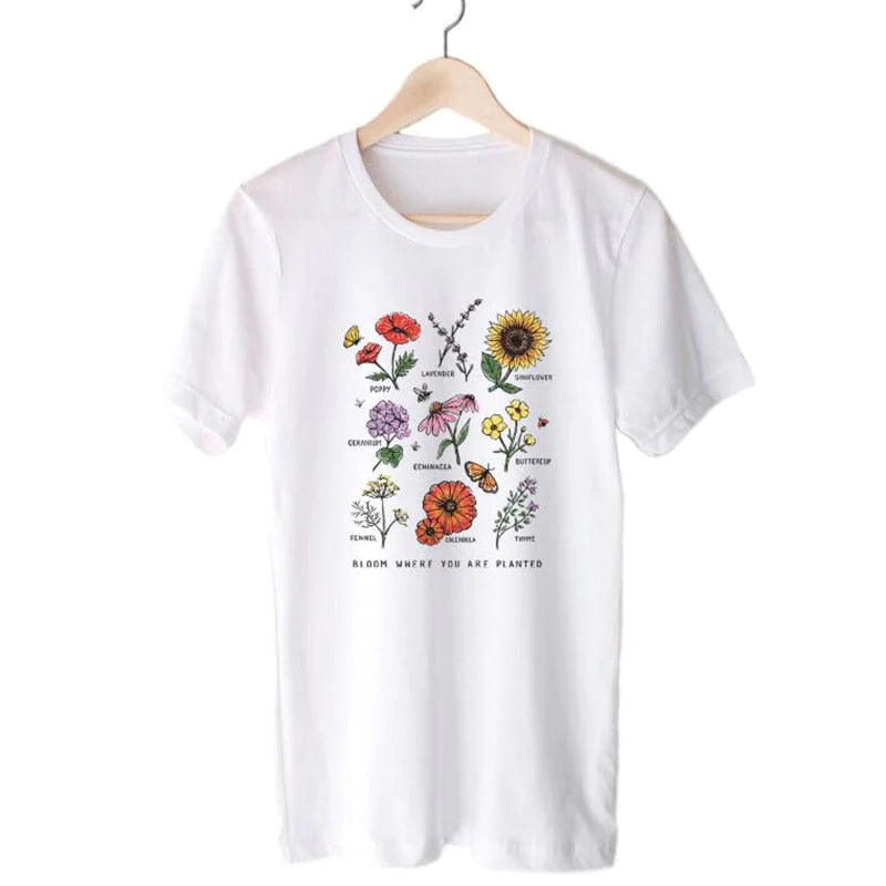 Bloei waar je Geplant Bent Tee