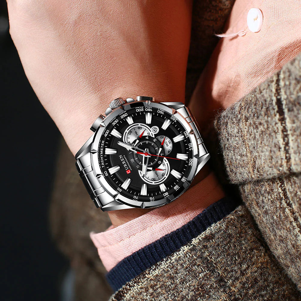 Curren 3 wijzerplaten Chronograaf Luxe Polshorloge