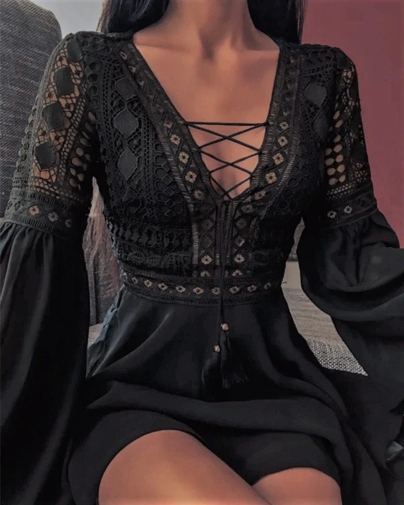 Boho Chic Kanten Jurk