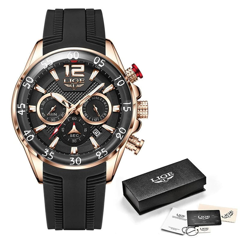 LIGE Luxe Chronograaf Sporthorloge