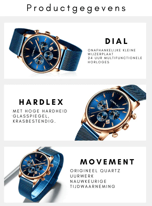 Chronograaf Mesh Belt Herenhorloge
